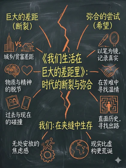 我们生活在巨大的差距里 · 黑板图解