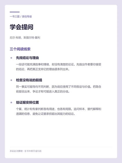 学会提问 · 三个阅读线索