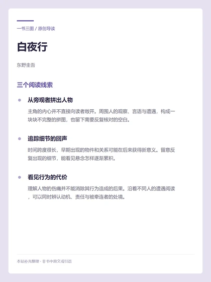 白夜行 · 三个阅读线索